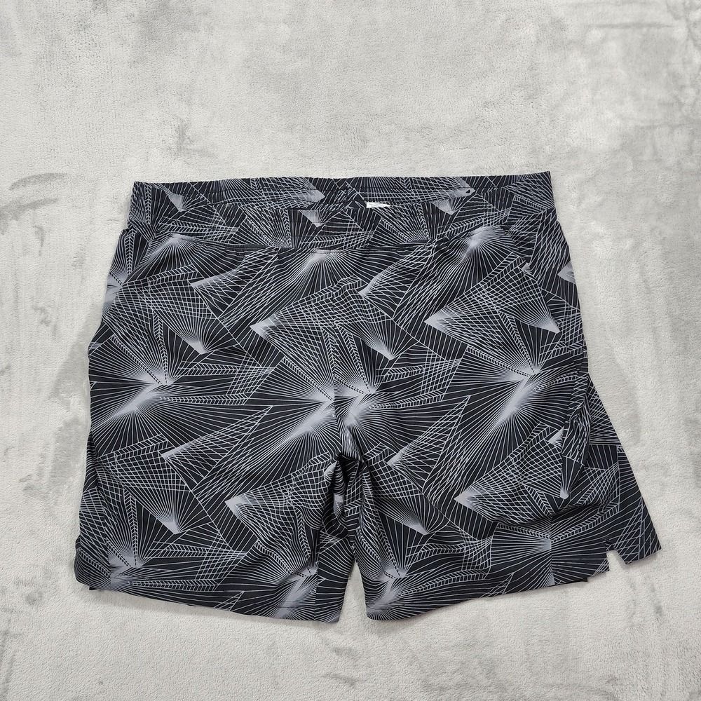 Athletic Works Shorts Mens XL Black DriWorks Geometric 7" Inseam Running Gym